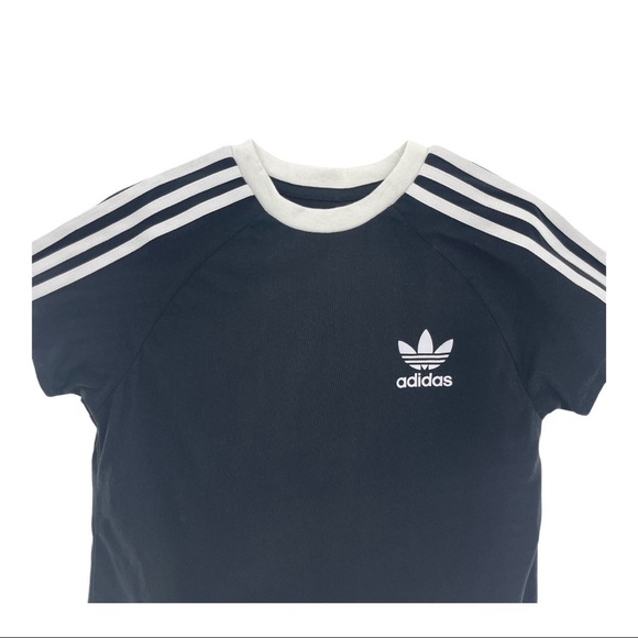Adidas Black Short Sleeve 3 Stripes T-Shirt Size S - Picture 3 of 7